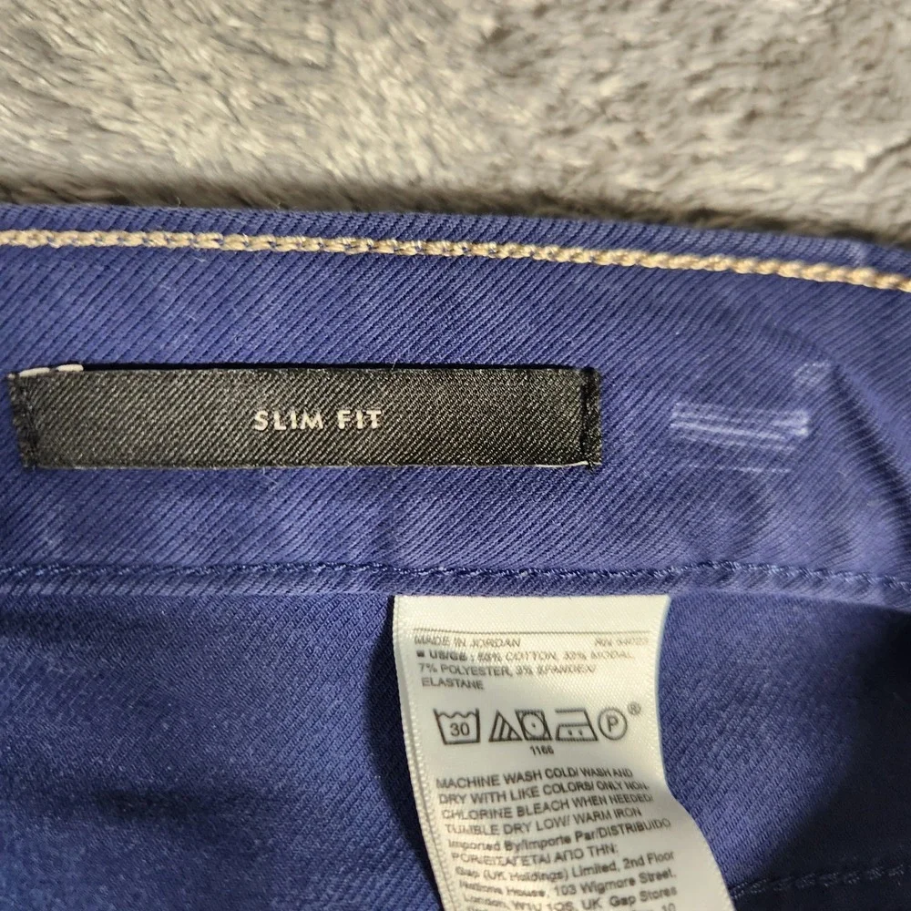 Banana Republic Pants Men's 35X30 Blue Traveler Slim‎ Twill Spring Navy